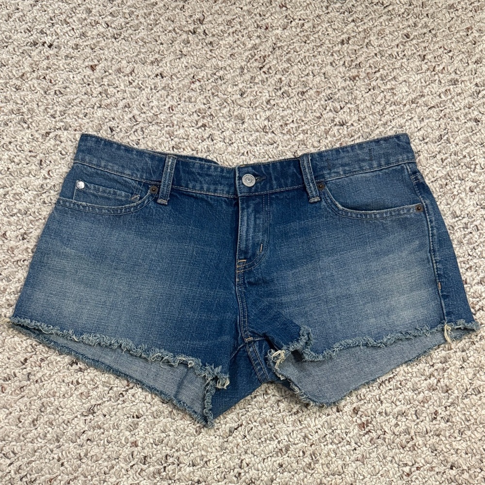 Denim Frayed Hem Women Shorts